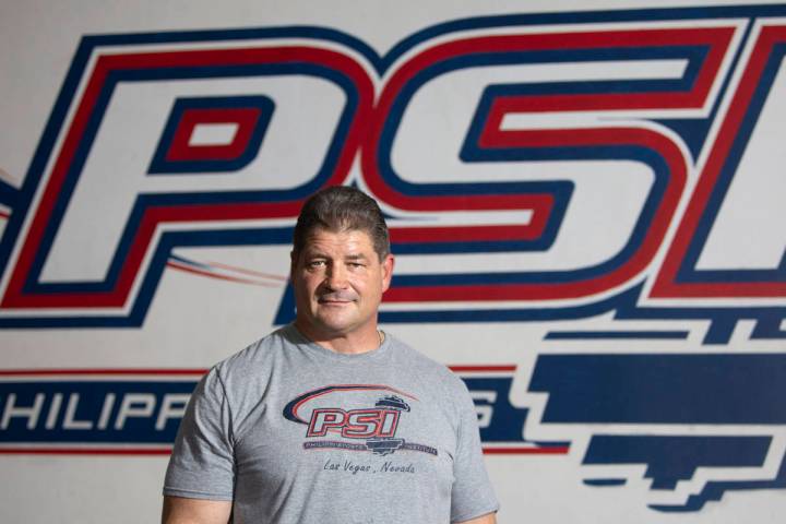 Mark Philippi, former strongman competitor and UNLV strength coach, stands for a portrait at Ph ...
