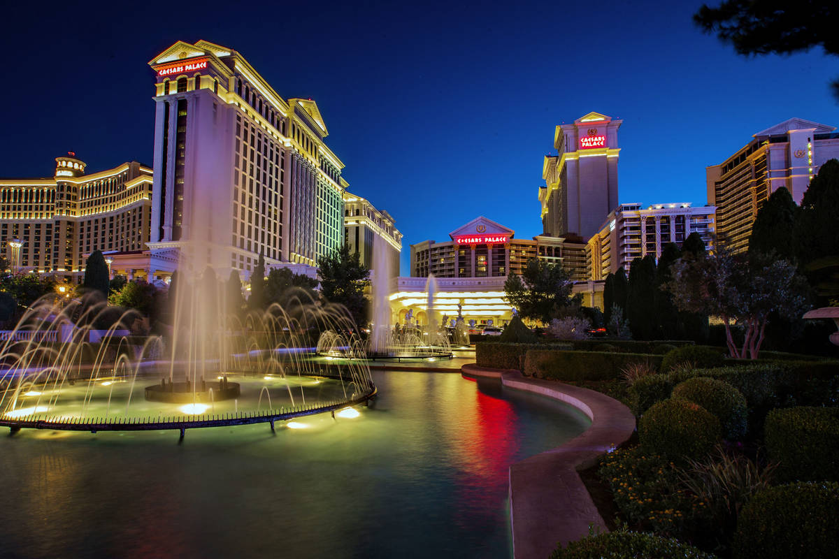 This June 23, 2019, file photo shows Caesars Palace in Las Vegas. (L.E. Baskow/Las Vegas Revie ...