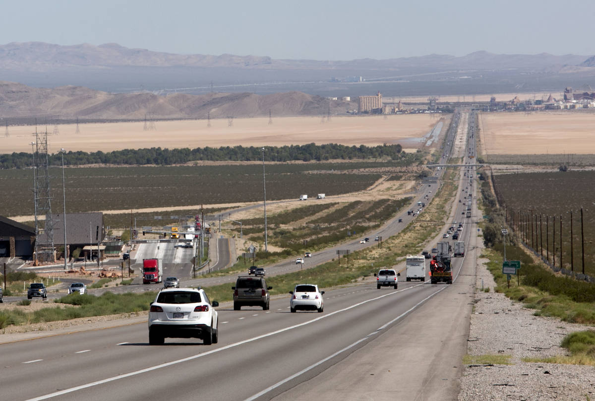 Traffic on I15 at the CaliforniaNevada border still below normal