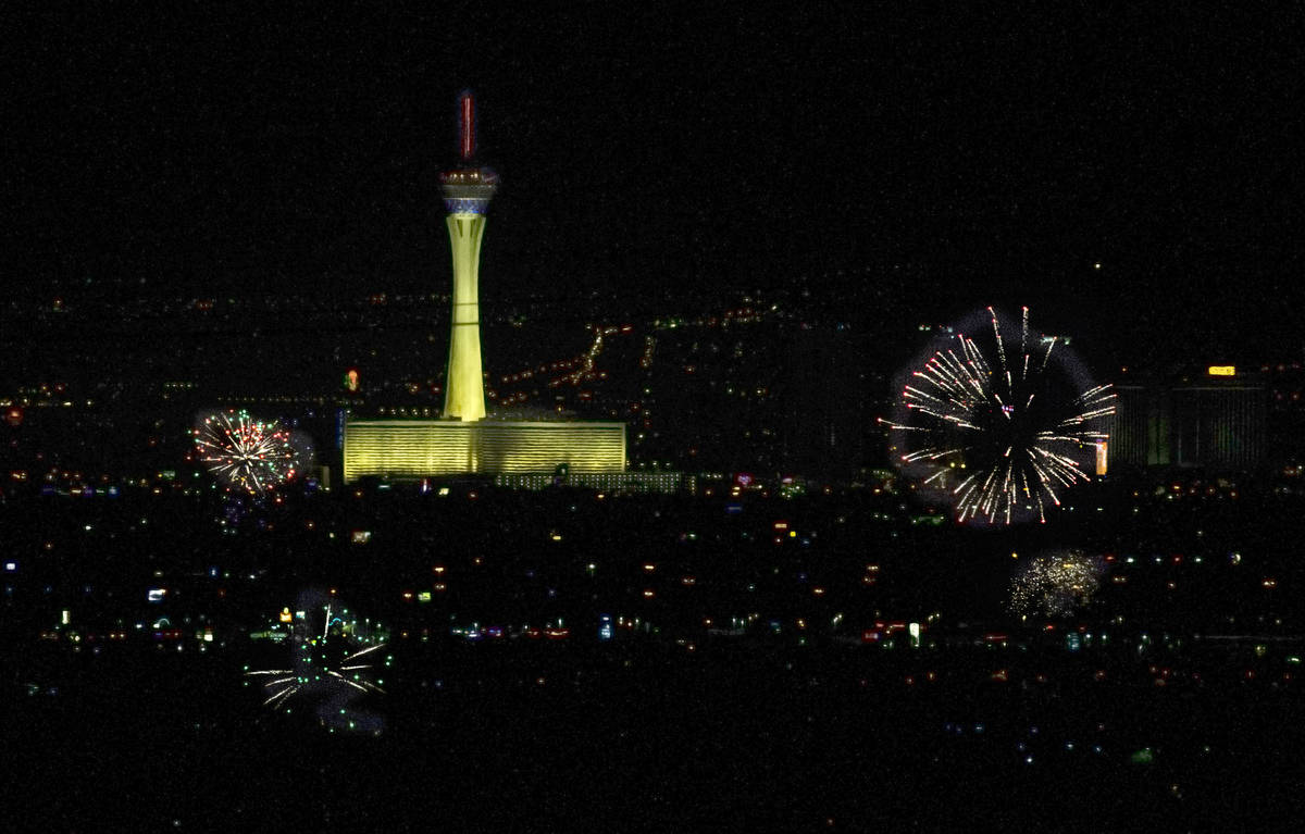 Illegal fireworks are set off late into the night throughout Clark County on Saturday, July 4, ...