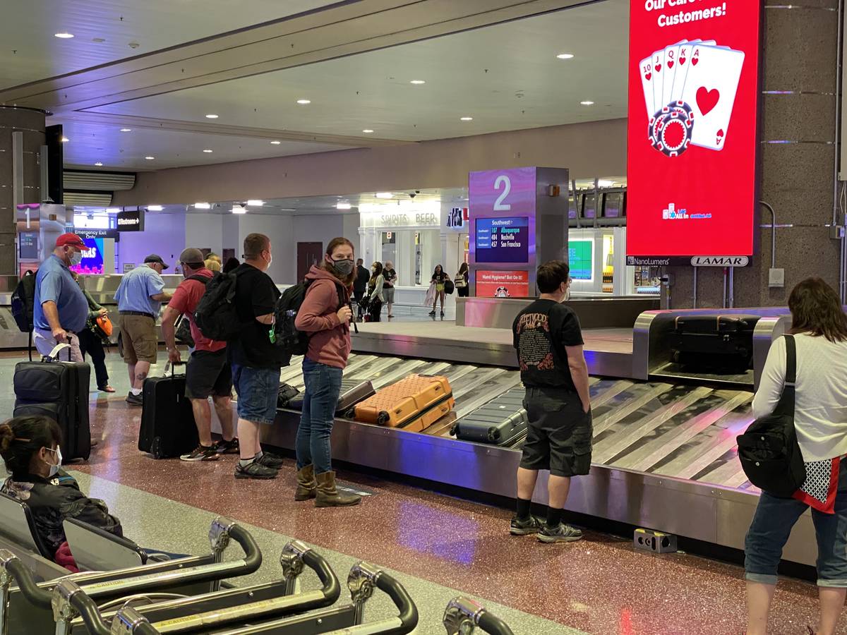 Las Vegas’ McCarran airport spreads out baggage arrivals to promote social distancing | Las ...
