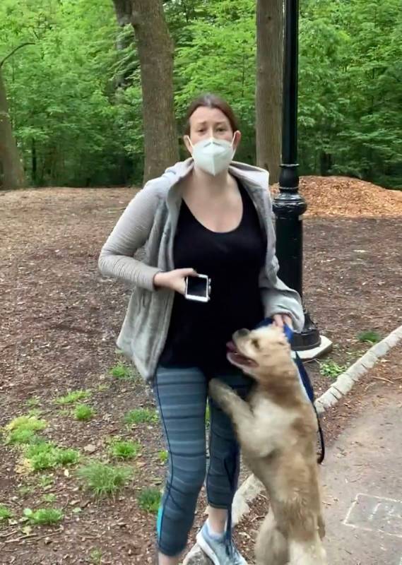 FILE - This file image made from May 25, 2020 video provided by Christian Cooper, shows Amy Coo ...