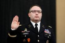 FILE - In this Nov. 19, 2019, file photo National Security Council aide Lt. Col. Alexander Vind ...