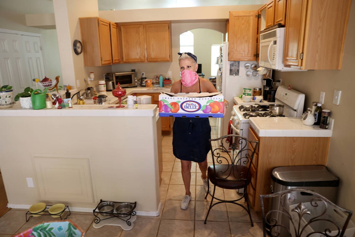 Susan Marsian-Bolduc packs her belongings in her Las Vegas home Thursday, July 9, 2020. Marsian ...