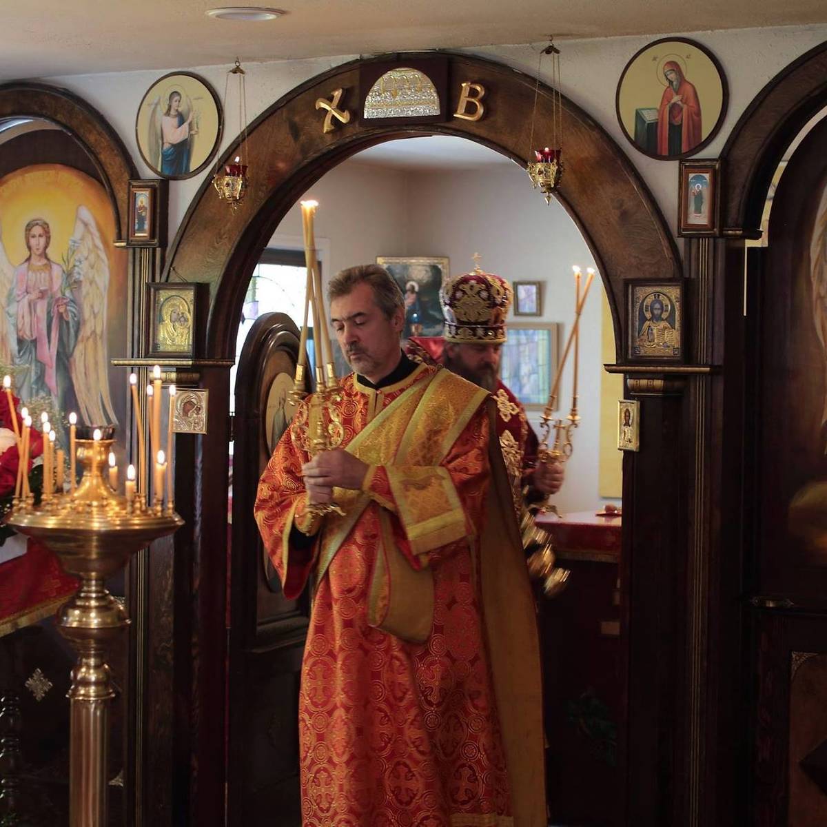 Alexander Gousev, 57, serving his duties as a deacon at the Holy Royal Martyrs of Russia Church ...