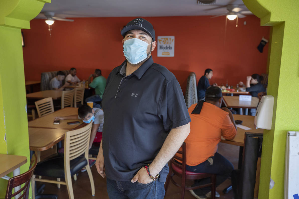 El Menudazo manager Jose Gonzalez is photographed in the restaurant in North Las Vegas on Frida ...