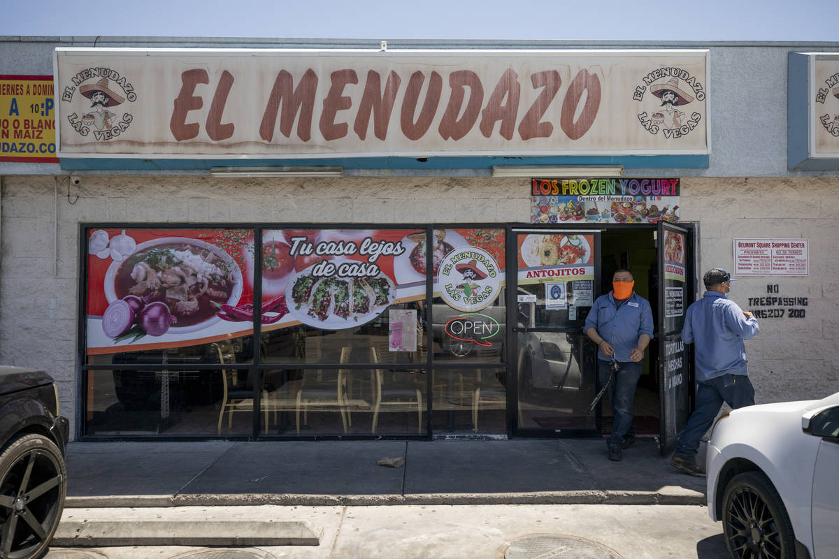 El Menudazo manager Jose Gonzalez is photographed in the restaurant in North Las Vegas on Frida ...