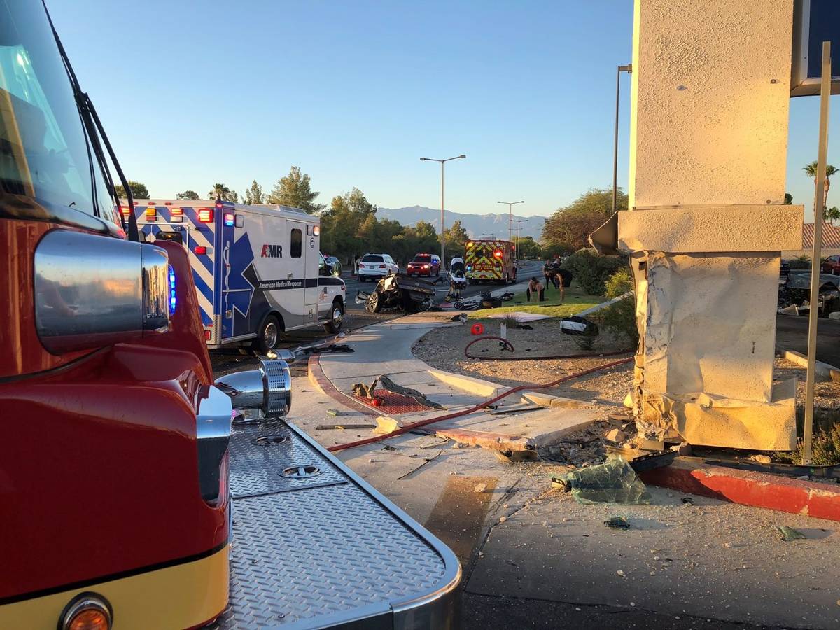 A 1-year-old child was killed in a two-vehicle crash at Rampart and Lake Mead boulevards about ...