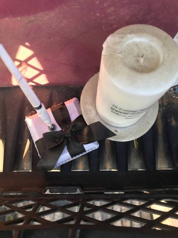 Candles from the Joe Exotic-Travis Maldonado-John Finlay wedding ceremony are shown at the Grea ...