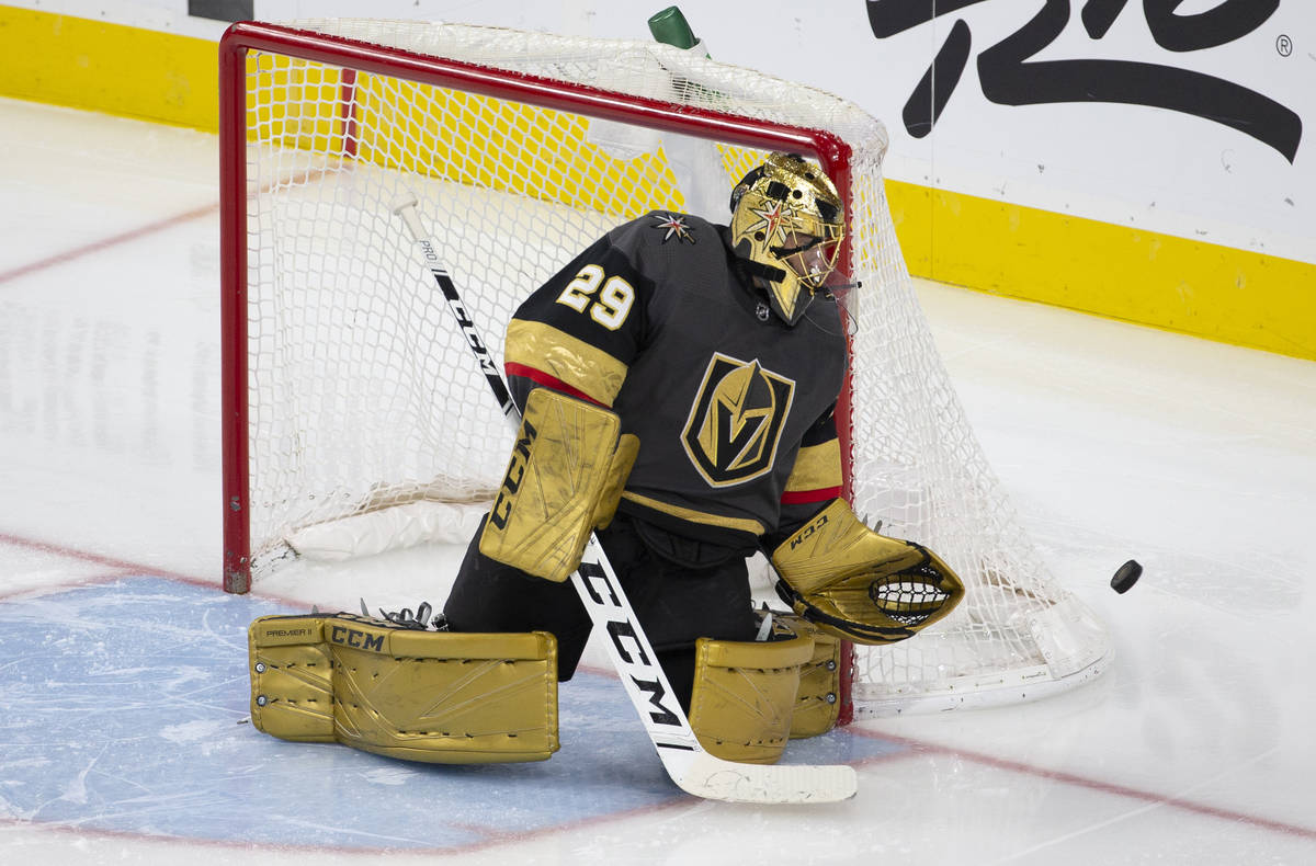 Golden Knights goaltender Marc-Andre Fleury did not participate in the Golden Knights training camp.