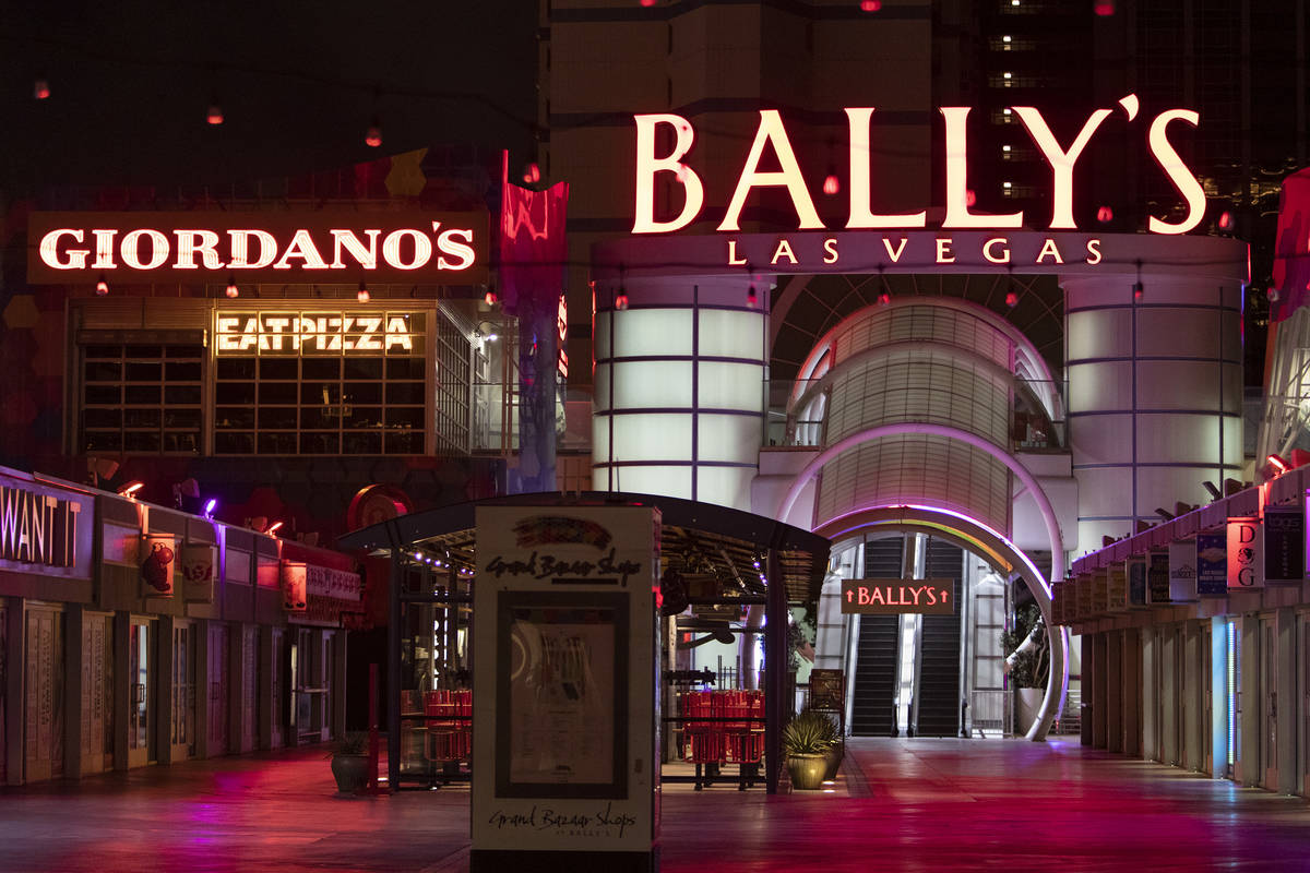 Bally's is closed amid coronavirus nonessential business closures on Wednesday, April 8, 2020, ...