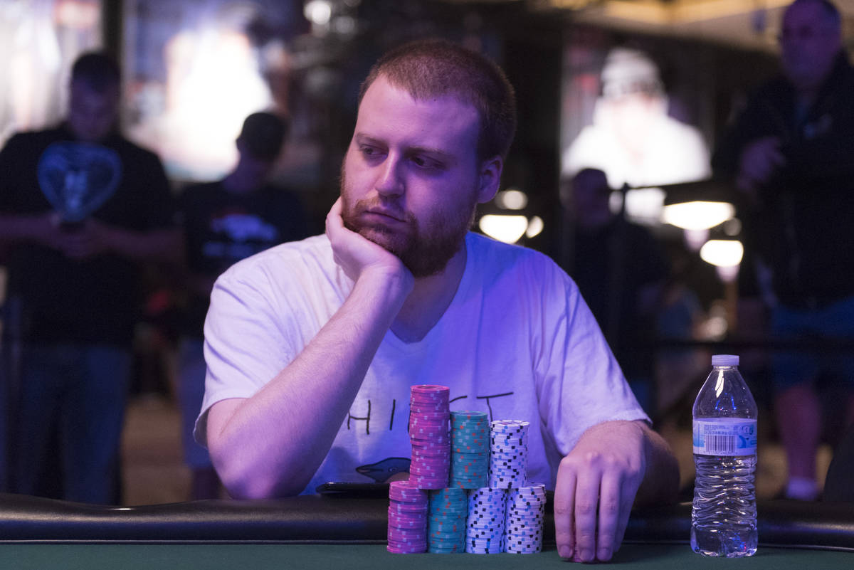 Joe McKeehen plays during the final day of the High Roller for One Drop No-Limit Hold'em at the ...