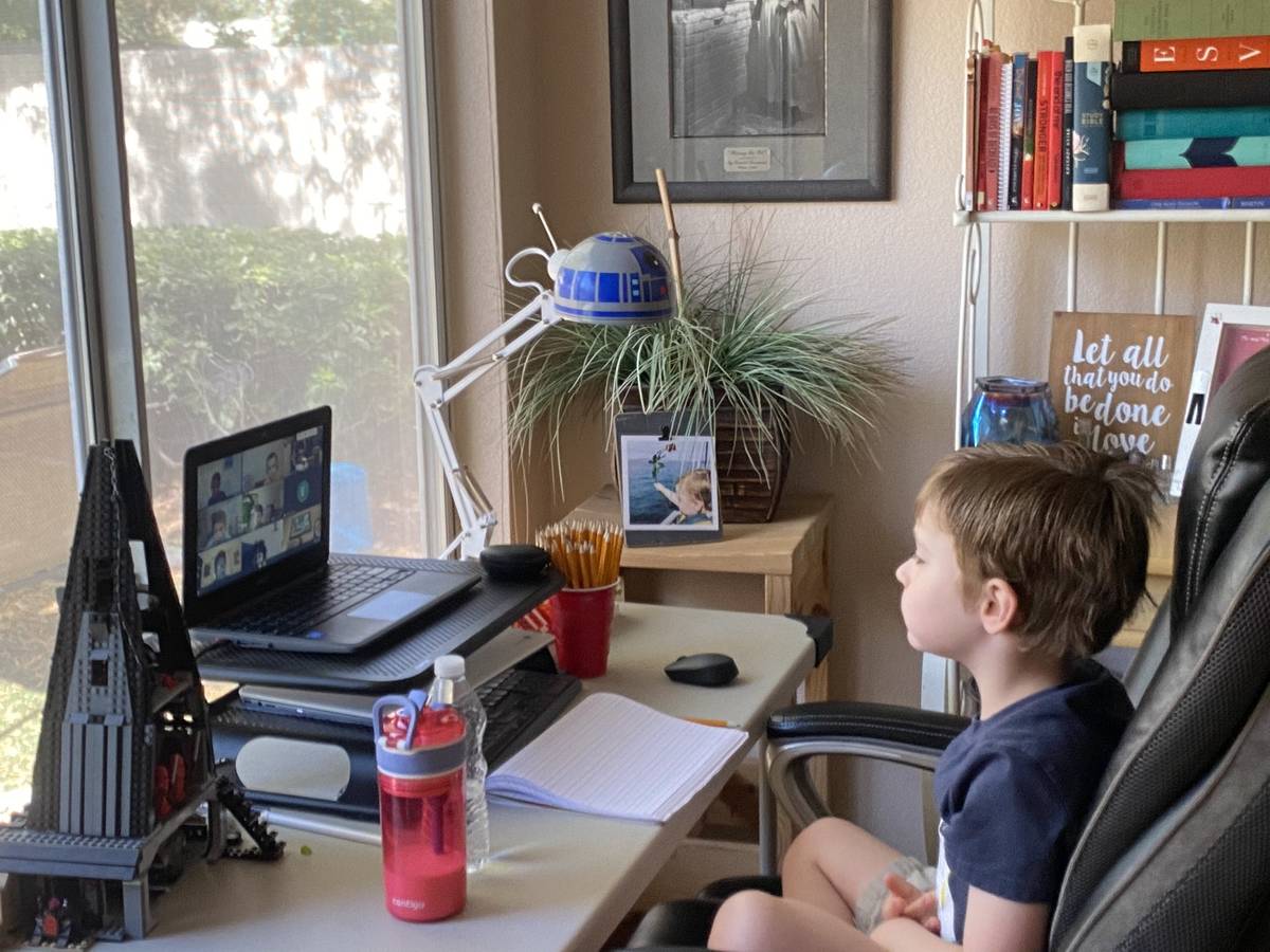 Christina Bentheim's 5-year-old son, Artie, attends a Teach for America online summer learning ...