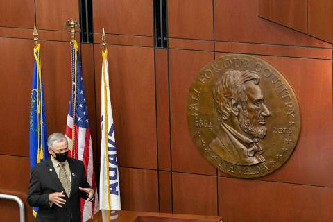 Minority Leader James Settelmeyer speaks during the special session in Carson City, Nev., Monda ...