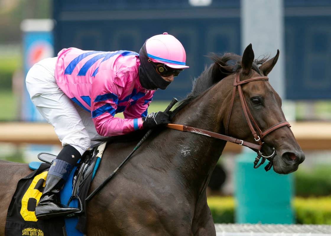 FILE - In this June 20, 2020, file photo provided by Benoit Photo, Toinette, with Flavien Prat ...