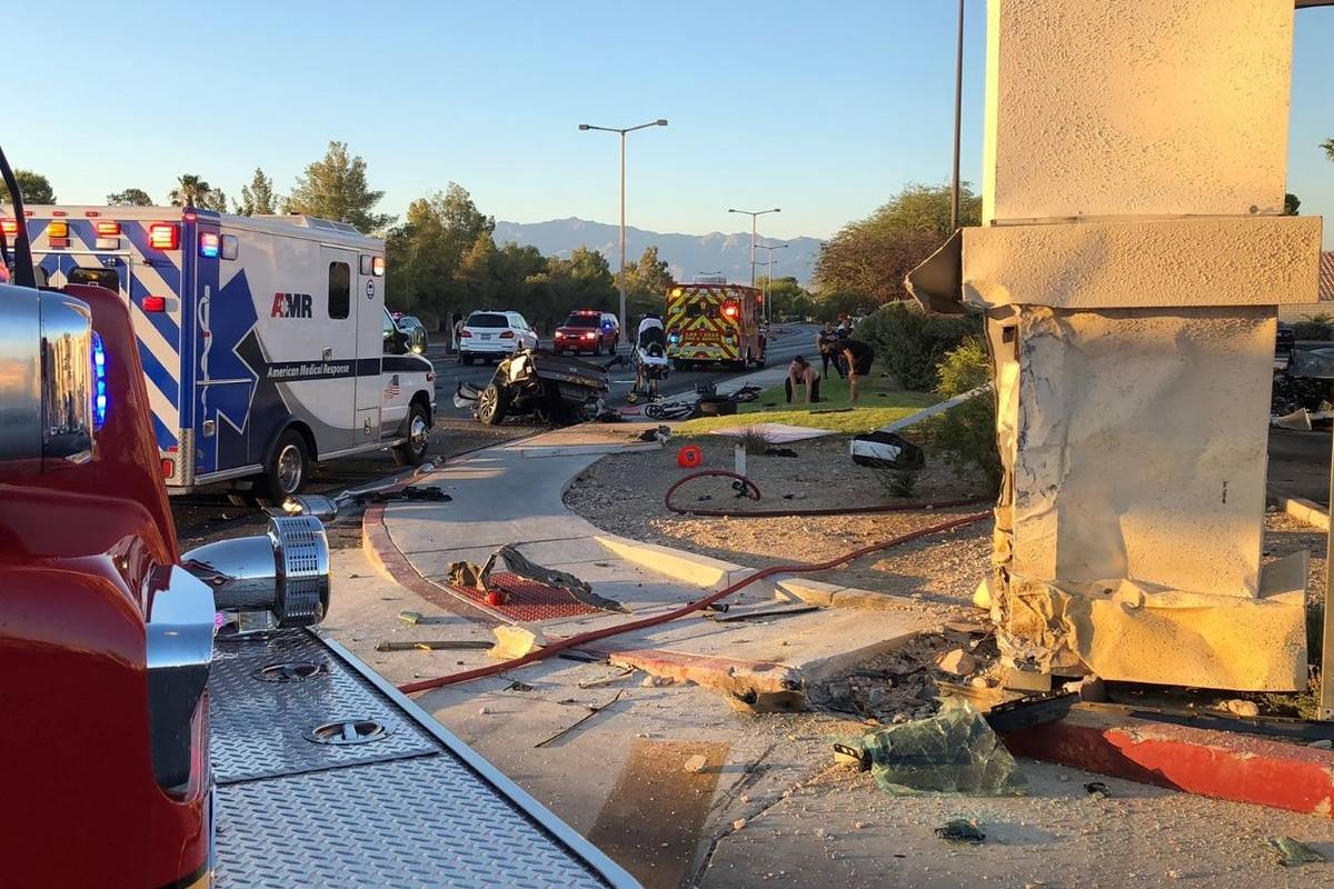 A 1-year-old child was killed in a two-vehicle crash at Rampart and Lake Mead boulevards about ...
