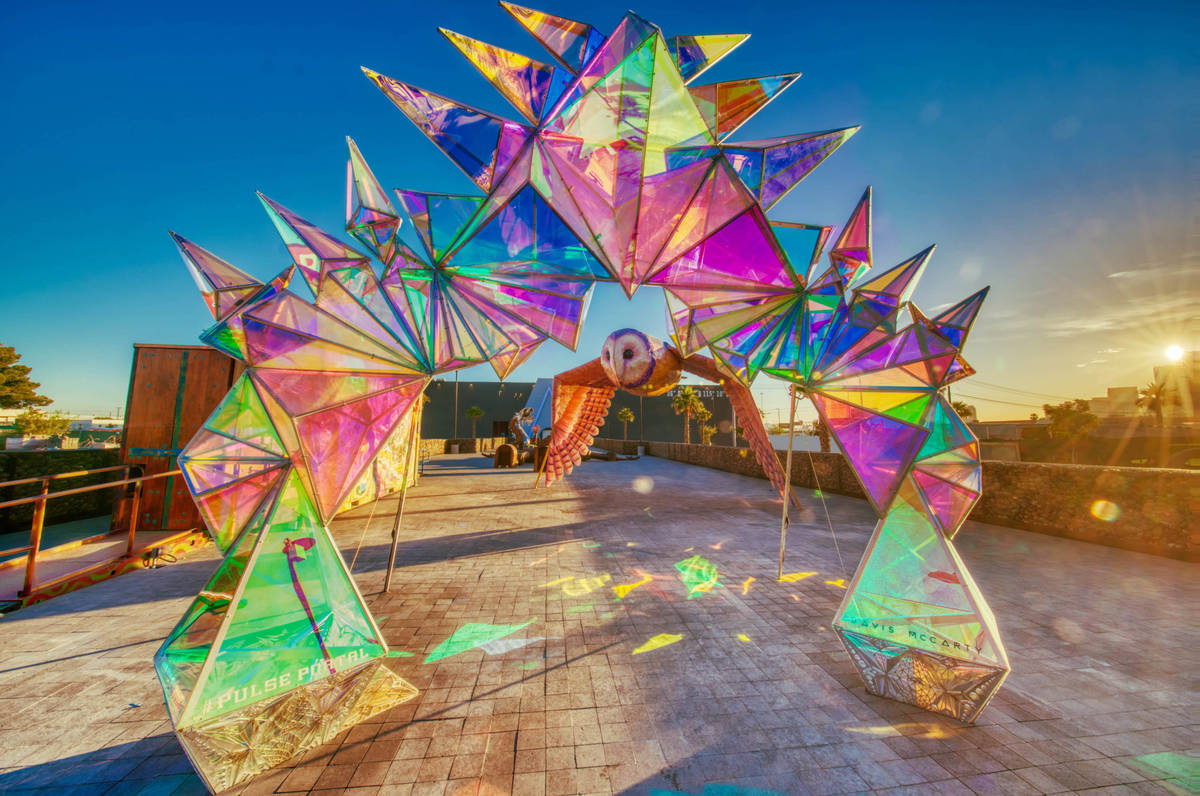 “Pulse Portal” by Davis McCarty at Area15’s new outdoor art gallery, the Art Island (Pet ...