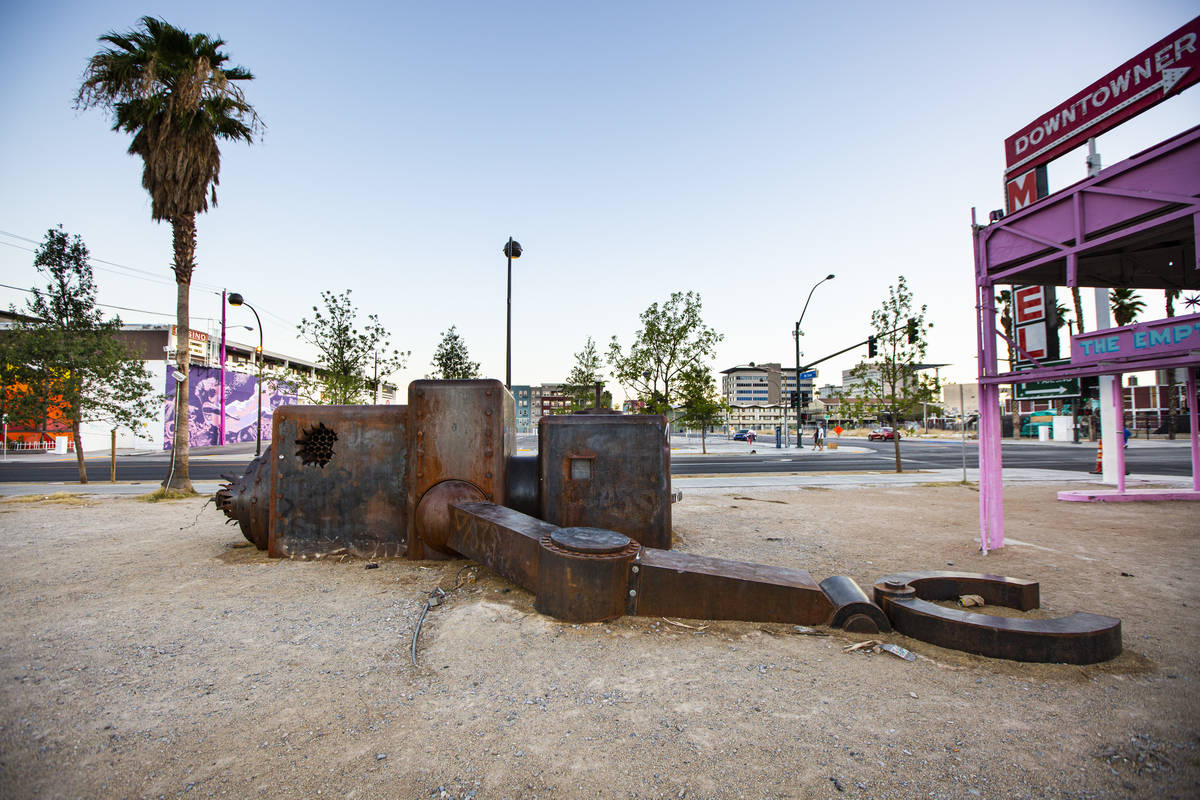 Mechan X, by Tyler Fuqua Creations, in downtown Las Vegas on Wednesday, July 8, 2020. (Chase St ...