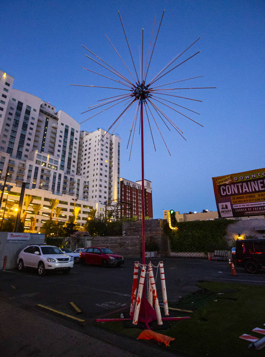 "Firework" art installation at Fremont Street and Las Vegas Boulevard in downtown Las ...