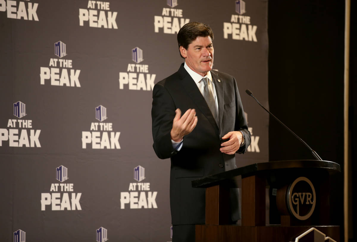 Mountain West Commissioner Craig Thompson Speaks During Conference Football Media Days At Green Las Vegas Review Journal