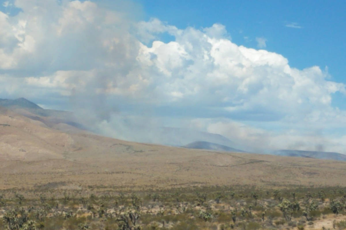 Crews are battling an 800-acre fire near Mount Potosi on Monday, July 20, 2020. (Humboldt-Toiya ...