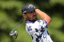 Erik van Rooyen drives during the second round of the Rocket Mortgage Classic golf tournament, ...