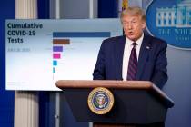 President Donald Trump speaks during a news conference at the White House, Tuesday, July 21, 20 ...