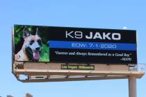 Billboard messages across the Las Vegas Valley purchased anonymously pay tribute to North Las V ...