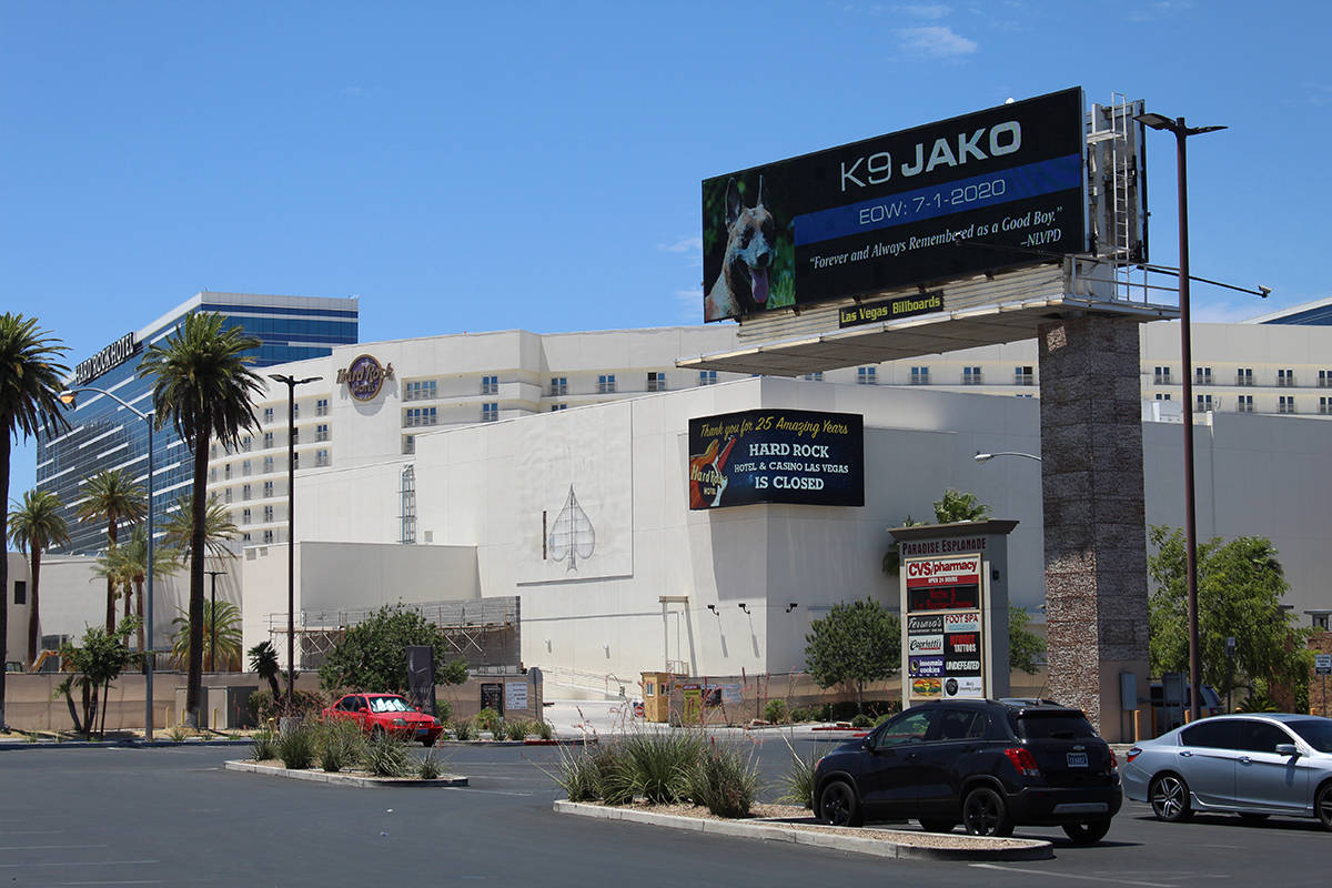 Billboard messages across the Las Vegas Valley purchased anonymously pay tribute to North Las V ...