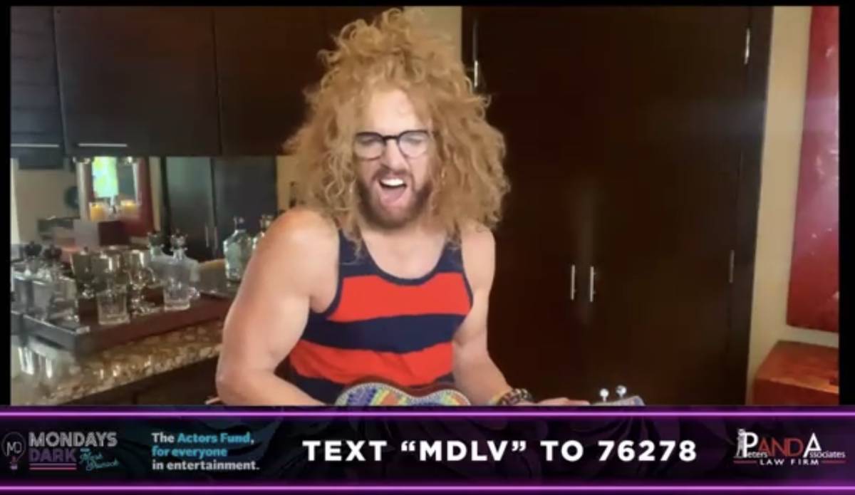 Carrot Top is shown during the Mondays Dark Live Stream Telethon on Monday, April 27, 2020. (Mo ...