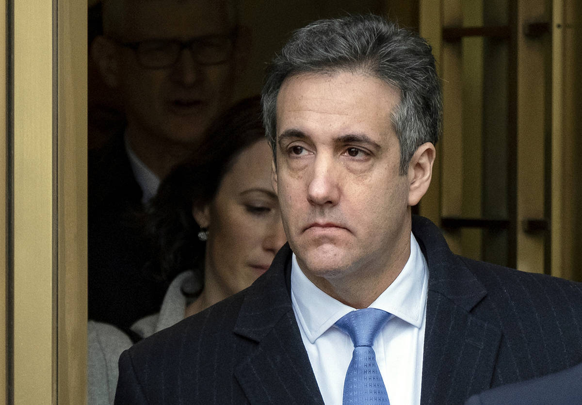 FILE- In this Dec. 12, 2018 file photo, President Donald Trump's former lawyer, Michael Cohen, ...