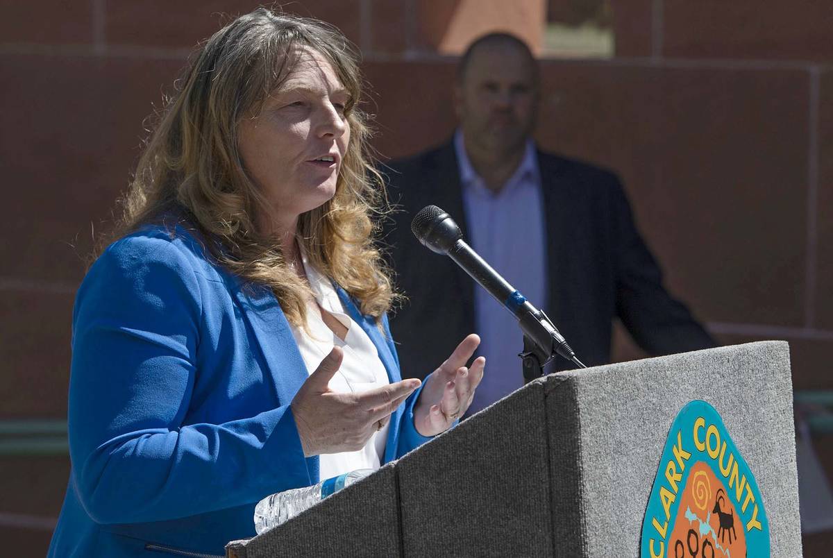 Clark County Commission chairwoman Marilyn Kirkpatrick, seen in April 2020 in Las Vegas. (Ellen ...