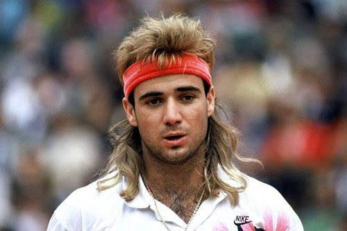 Andre Agassi, whose 1980s hairstyle might be the inspiration for Bill Laimbeer's. (Las Vegas Aces)