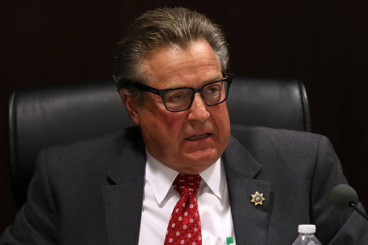 Commissioner John T. Moran Jr., speaks during a meeting of the Nevada Gaming Commission on Tues ...