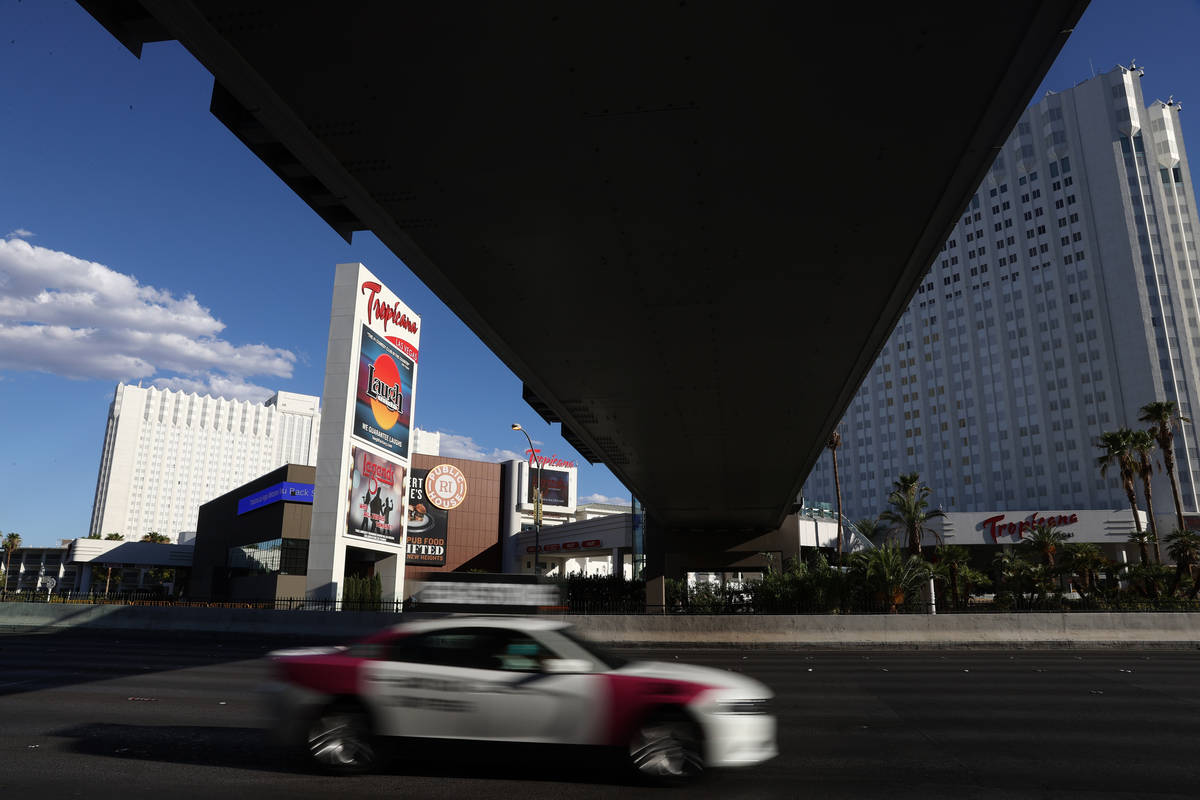 Tropicana hotel-casino in Las Vegas, Monday, July 27, 2020. (Erik Verduzco / Las Vegas Review-J ...