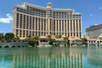 Las Vegas police investigate a drowning at the Bellagio fountains on the Strip on Friday, July ...