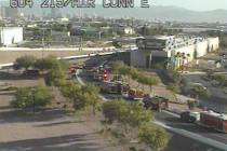 A truck spilling asphalt forced the closure of a ramp at the 215 Beltway near the airport conne ...