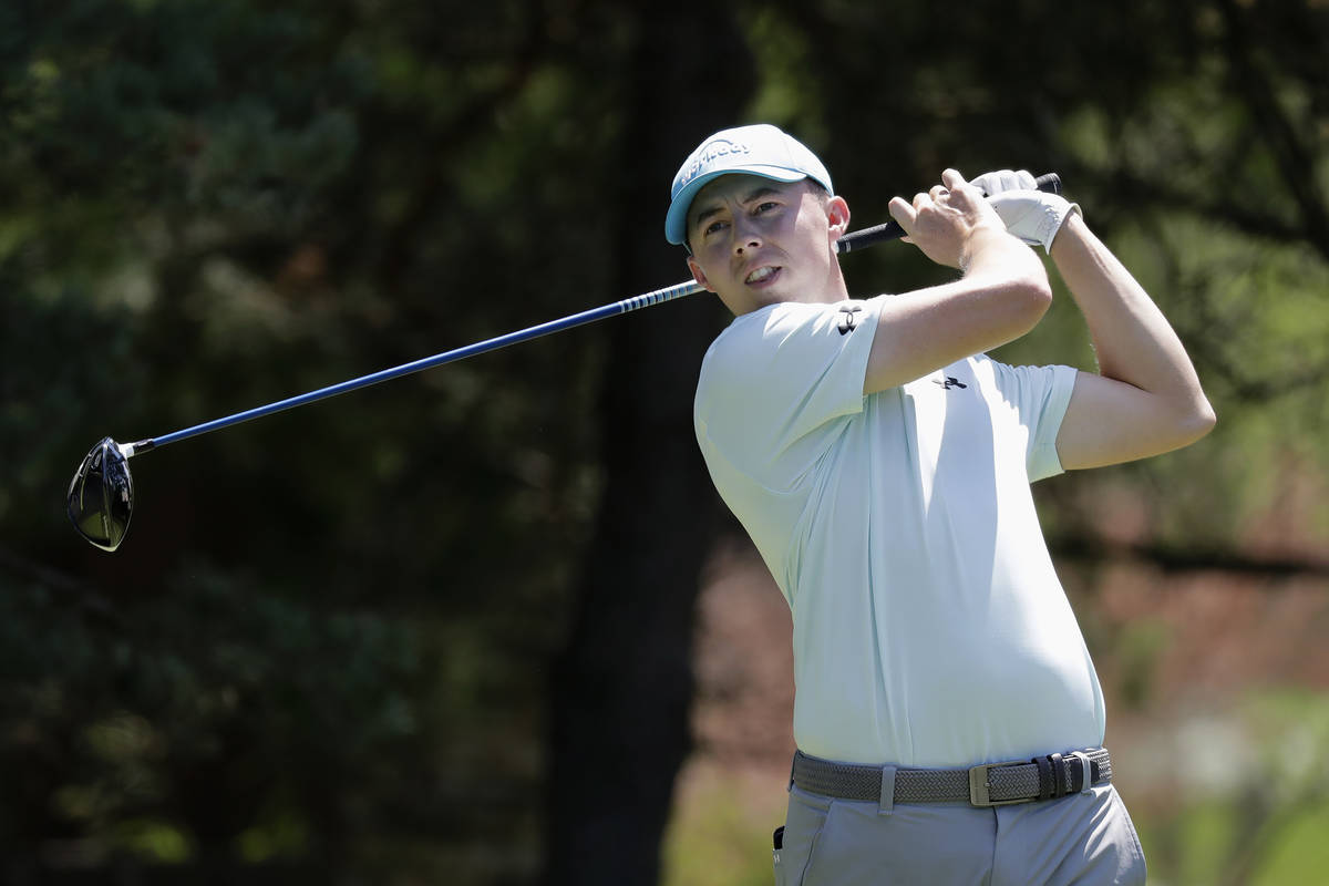 Matthew Fitzpatrick, of England, hits from the second tee during the second round of the Memori ...