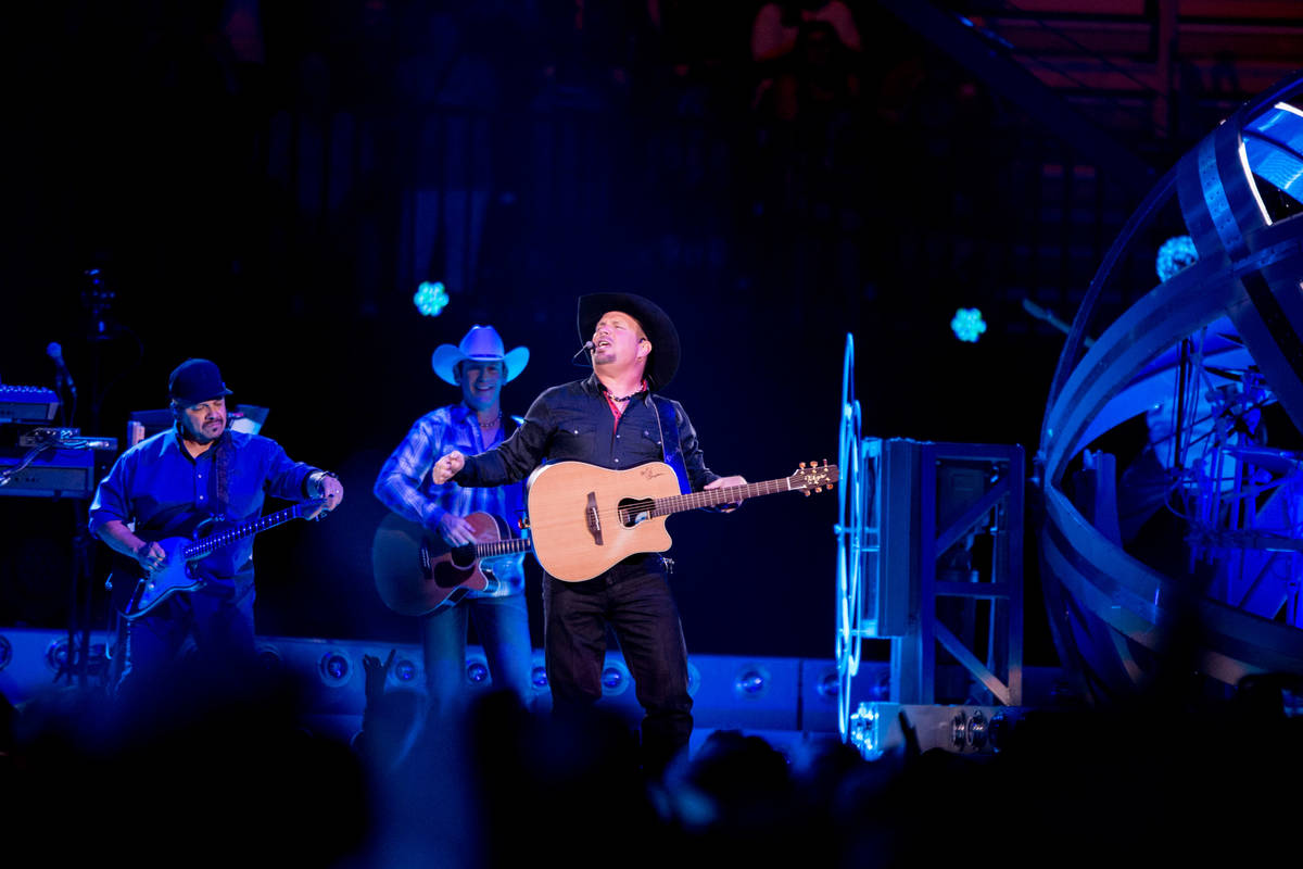 Country music star Garth Brooks performs at T-Mobile Arena in Las Vegas in 2016 as part of a wo ...