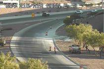 A 215 Beltway ramp leading to McCarran International Airport is closed on Wednesday, July 29, 2 ...