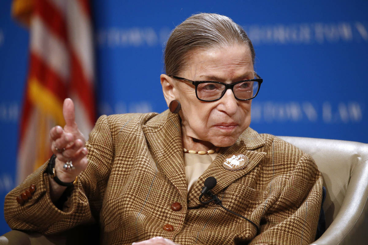 FILE - In this Feb. 10, 2020, file photo U.S. Supreme Court Associate Justice Ruth Bader Ginsbu ...
