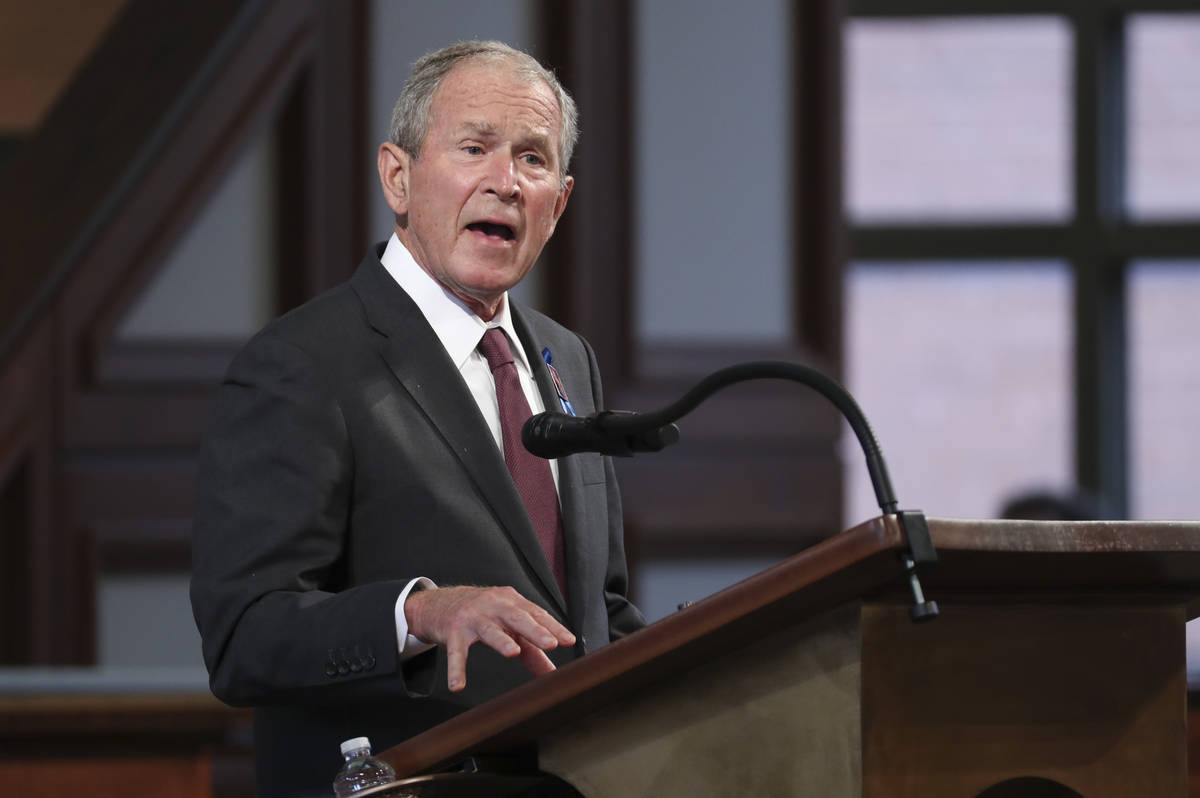 Former President George W. Bush speaks during the funeral service for the late Rep. John Lewis, ...