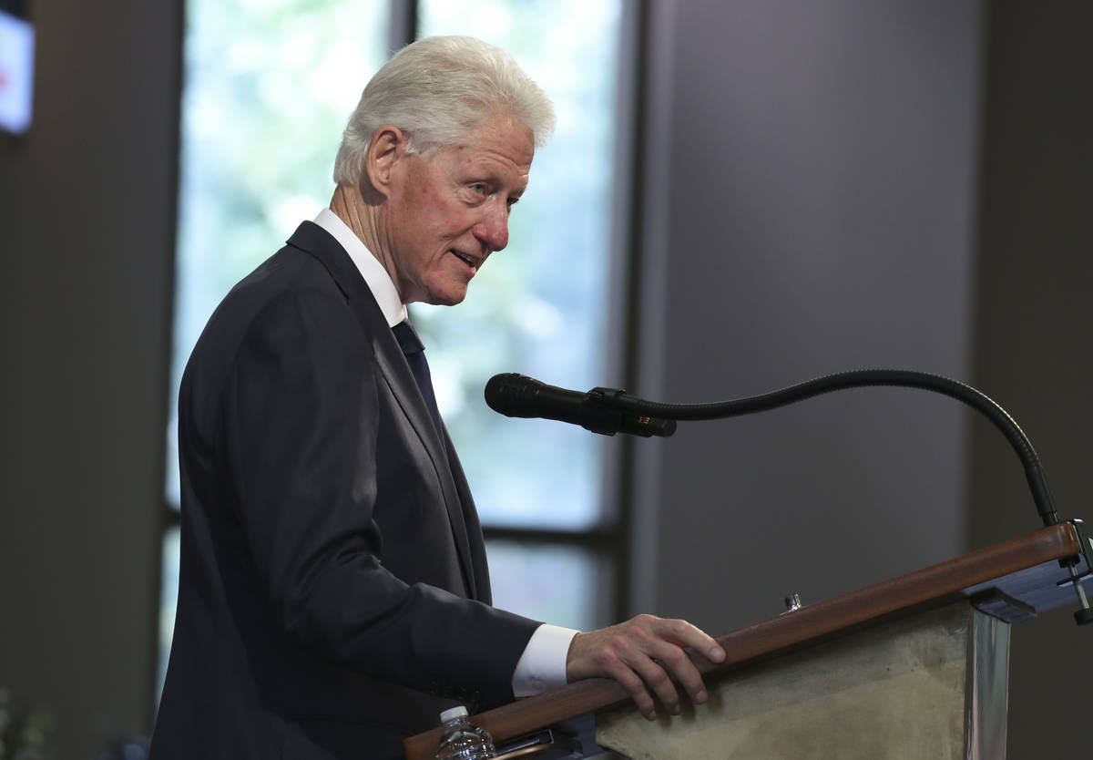 Former President Bill Clinton speaks during the funeral service for the late Rep. John Lewis, D ...