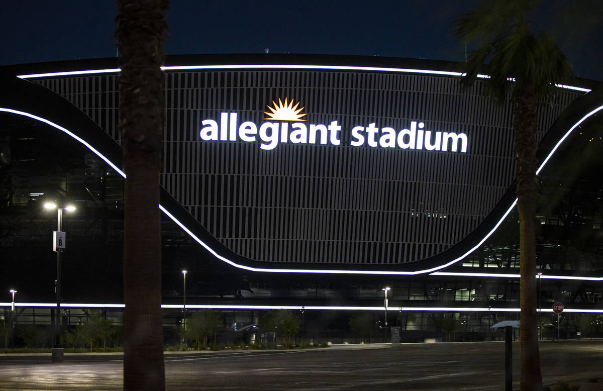 An exterior view of Allegiant Stadium in Las Vegas on Thursday, July 30, 2020. The stadium, hom ...