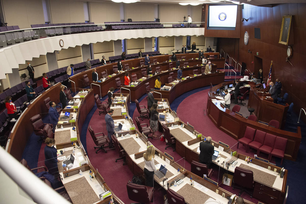 The Assembly meets on the first day of the 31st Special Session of the Nevada Legislature in Ca ...