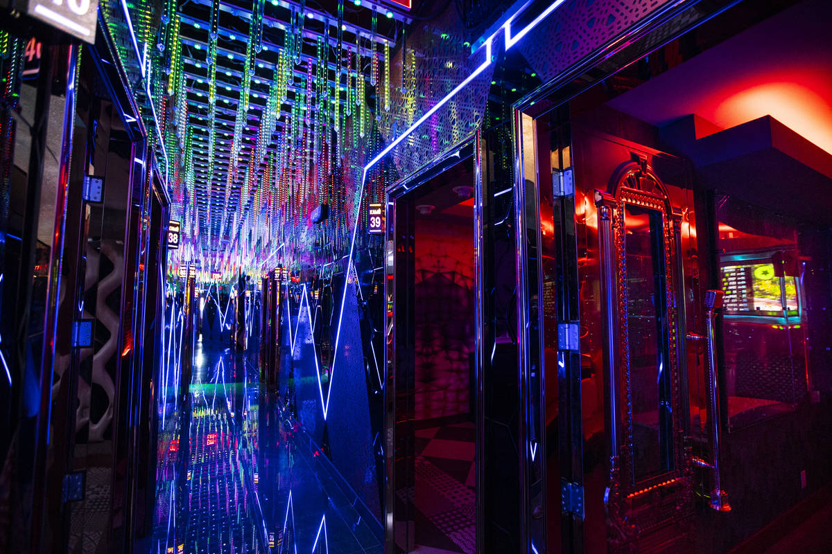 A hallway leading to rooms at Kamu Karaoke at the Grand Canal Shoppes at The Venetian in Las Ve ...