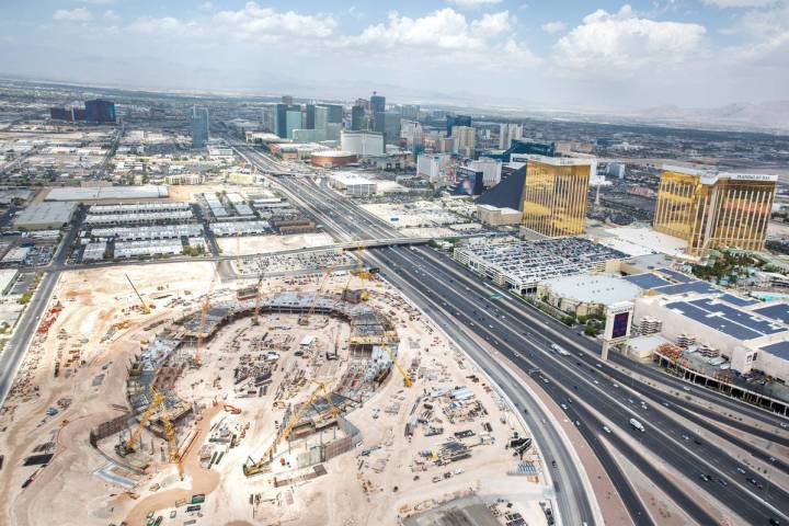 The site of the future Raiders stadium on Wednesday, Aug. 22, 2018, in Las Vegas. Benjamin Hage ...