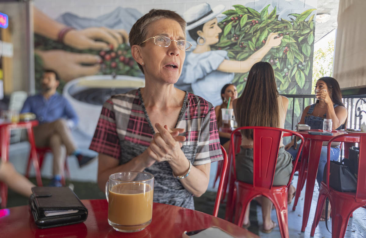 Sondra Cosgrove, professor at CSN, UNLV, and president of the League of Women Voters, is photog ...