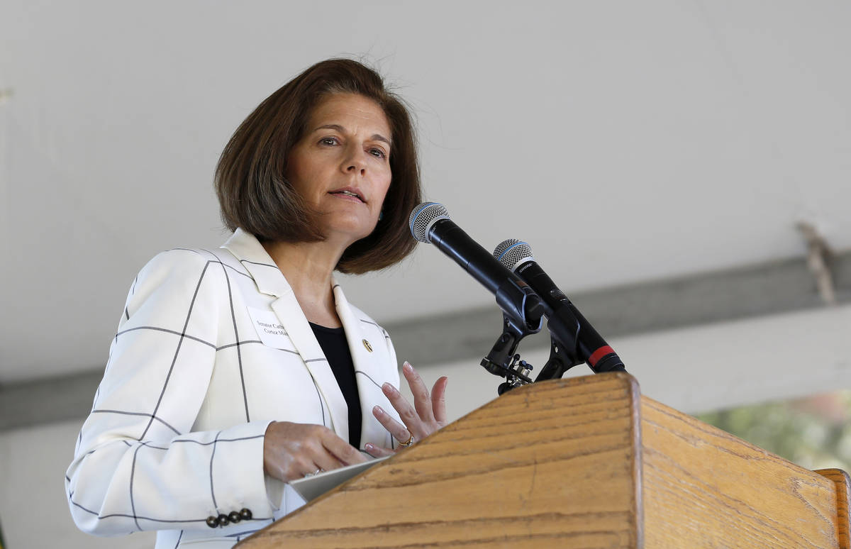 U. S. Sen.Catherine Cortez Masto, D-Nevada, speaks at the 23rd Annual Lake Tahoe Summit, Tuesda ...