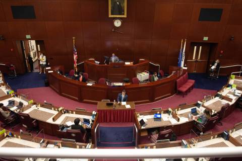 Assembly Speaker Pro Tempore Steve Yeager prepares to present Assembly Bill 3 on Saturday, Aug. ...